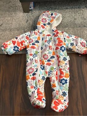 FAMUKA BABY SNOWSUIT ROMPER FLEECE LINED OUTWEAR WINTER OUTFIT/GLOVES/HOOD  New